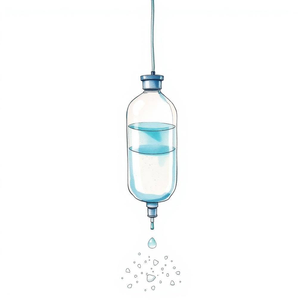 IV bag of normal saline solution